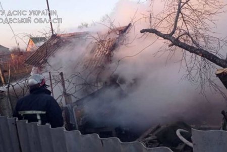 В Одесской области во время тушения пожара в хозпостройке спасатели обнаружили труп (фото)