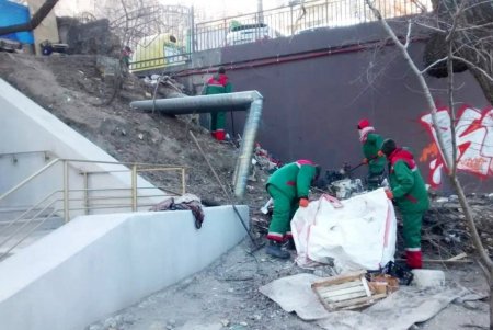 Коммунальщики привели в порядок склоны вокруг Курсантской лестницы на Балковской (фото)