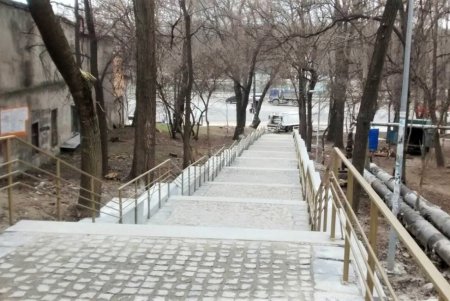 Коммунальщики привели в порядок склоны вокруг Курсантской лестницы на Балковской (фото)