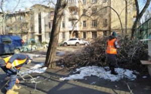 Коммунальщики проводят комплексную уборку дворов, ликвидируют стихийные свалки и моют остановки (фото)