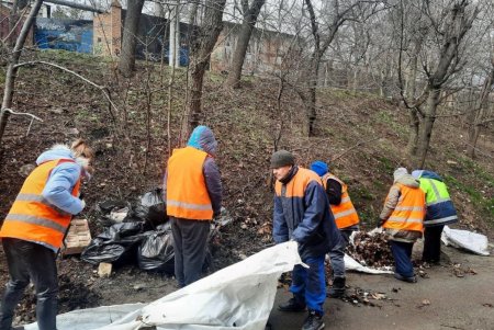 Коммунальщики ликвидировали стихийную свалку в Киевском районе (фото)