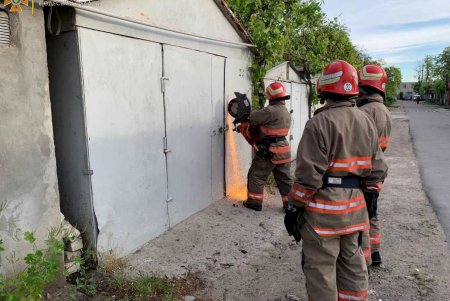 В Черноморске загорелся гараж с машиной: огонь распространился на соседние строения (фото) 