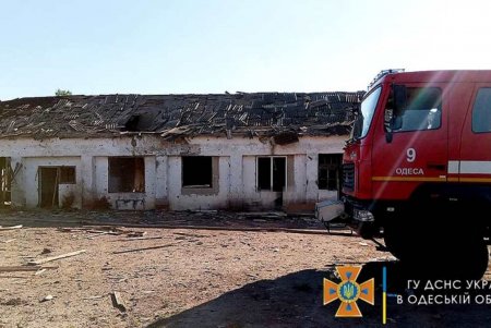 В Одесской области спасатели ликвидировали пожар, возникший в результате попадания крылатой ракеты (фото, видео)