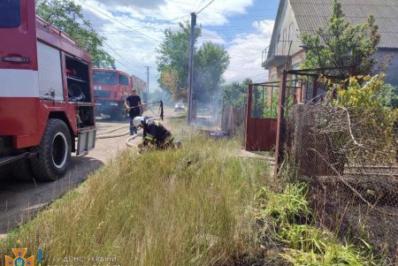 В Белгороде-Днестровском сгорели три частных сооружения из-за сухой травы (фото)
