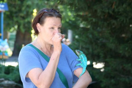 Подопечным Приморского терцентра в зоопарке прочитали лекцию о хамелеонах (фото)