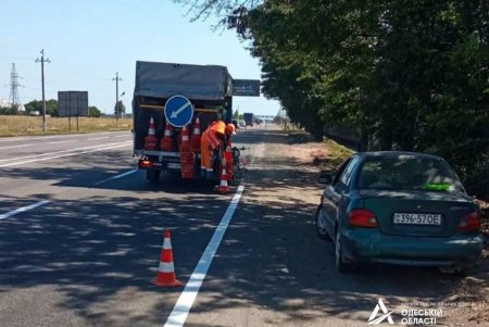 На трассе Одесса-Южный обновлена дорожная разметка (фото)