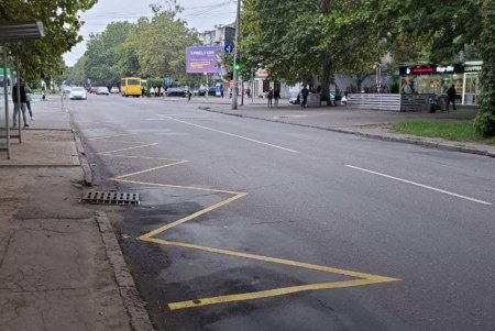 На Академика Глушко и Варненской нанесли дорожную разметку (фото)