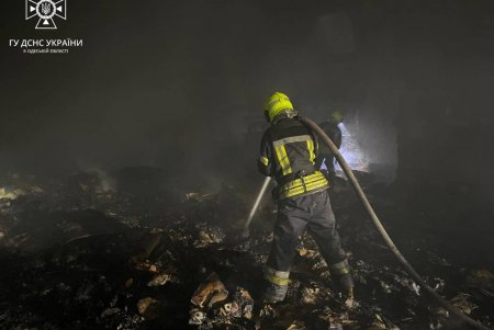 В пгт Авангард горел ангар: пожар ликвидировали менее чем за час (фото, видео)