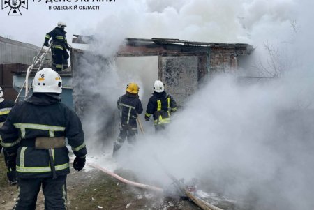 В Белгород-Днестровском районе сгорел гараж вместе с автомобилем (фото, видео)