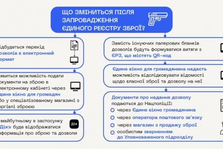 На следующей неделе одесситы смогут воспользоваться услугами Единого реестра оружия