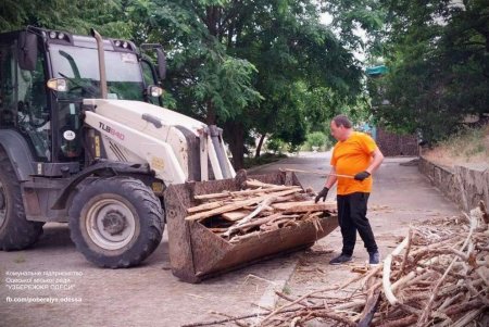 Коммунальщики очищают пляжи от гор мусора, прибитого к берегам Одессы после разрушения Каховской ГЭС (фото)