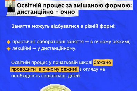 В МОН подготовили инфографику, чтобы объяснить, как будет протекать образовательный процесс в 2023/24 учебном году