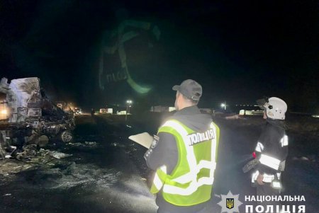 На трассе Одесса – Рени бензовоз врезался в зерновоз и сгорел (фото)